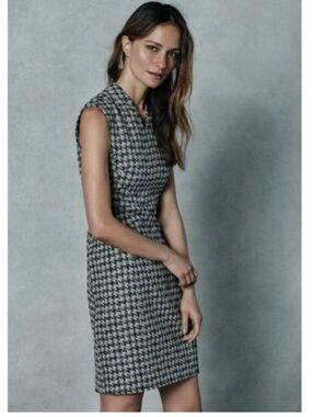 MM Lafleur 14 Black and White Houndstooth Dress